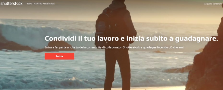 Iscrizione come contributor su Shutterstock, step 1