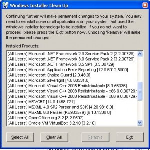 Windows Installer CleanUp Utility