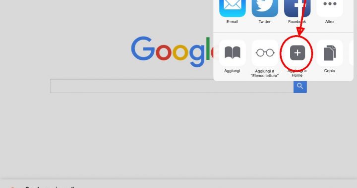 sequenza per aggiungere un sito in home su ipad