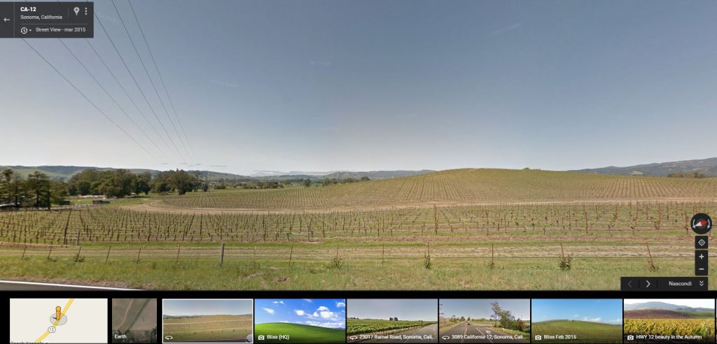 sfondo delle colline di xp viste oggi su google maps
