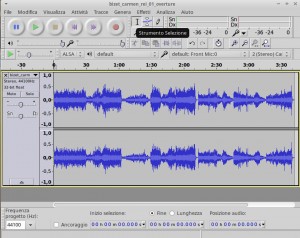 Traccia stereo su Audacity