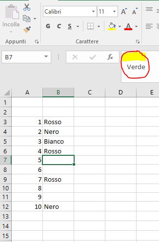 cella con ritorno a capo in Excel