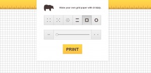 Schermata principale di Gridzzly, sito per stampare fogli a quadretti