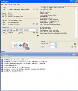 ImgBurn, avvio della masterizzazione