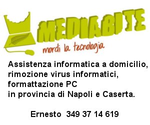 Mediabite: assistenza informatica, rimozione virus e formattazione PC a domicilio, in provincia di Napoli e Caserta.