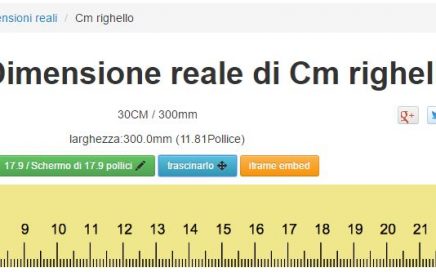 righello in dimensioni reali su monitor