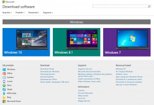La pagina di download non lascia spazio a dubbi: seleziona la tua versione di Windows e scarica l'ISO!