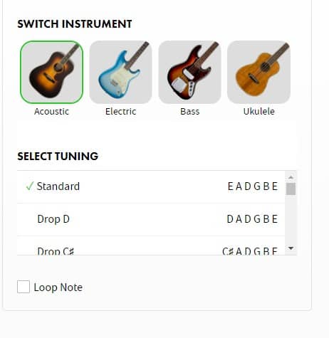 accordatore fender: selezione dello strumento e tipi di accordatura