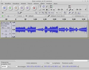 Traccia mono su Audacity