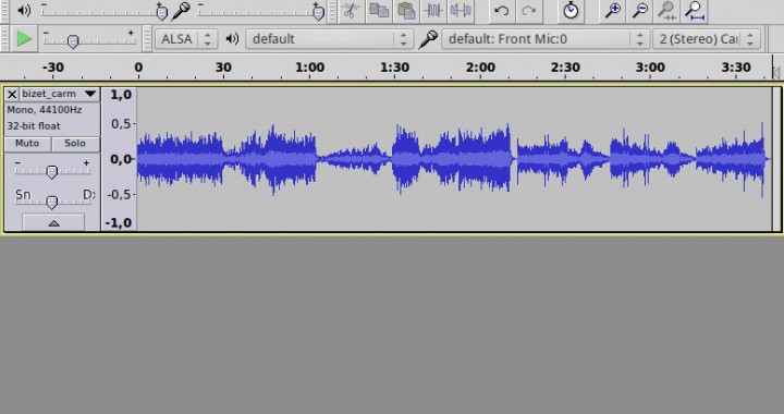 Traccia mono su Audacity